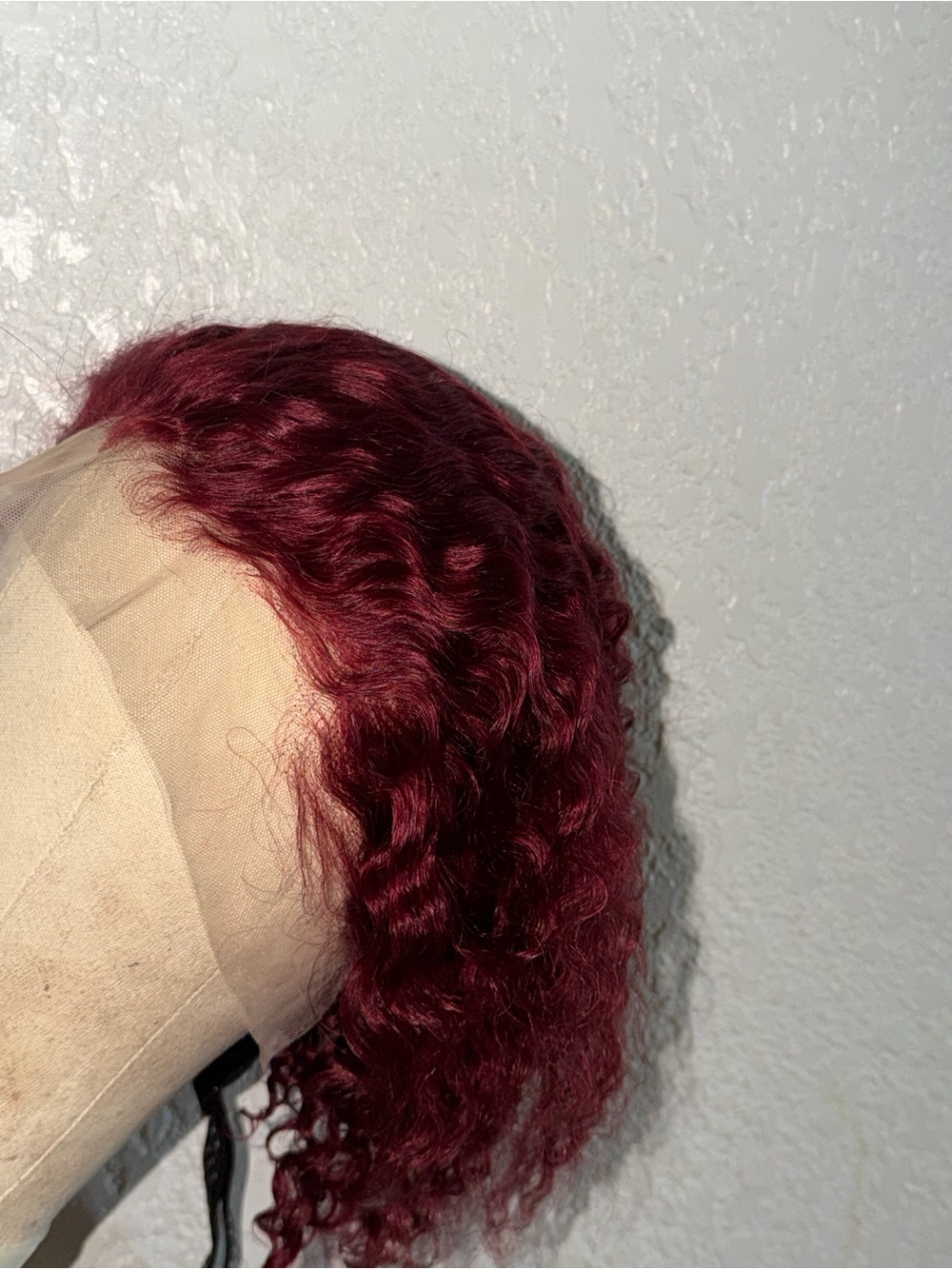 Burgundy Curly Lace Front Wig - Women Hair